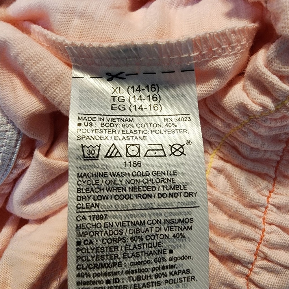 New w/tag! OLD NAVY Size XL Girls' Pink Smocked Wide Leg Puff Sleeve Jumpsuit - Picture 9 of 10